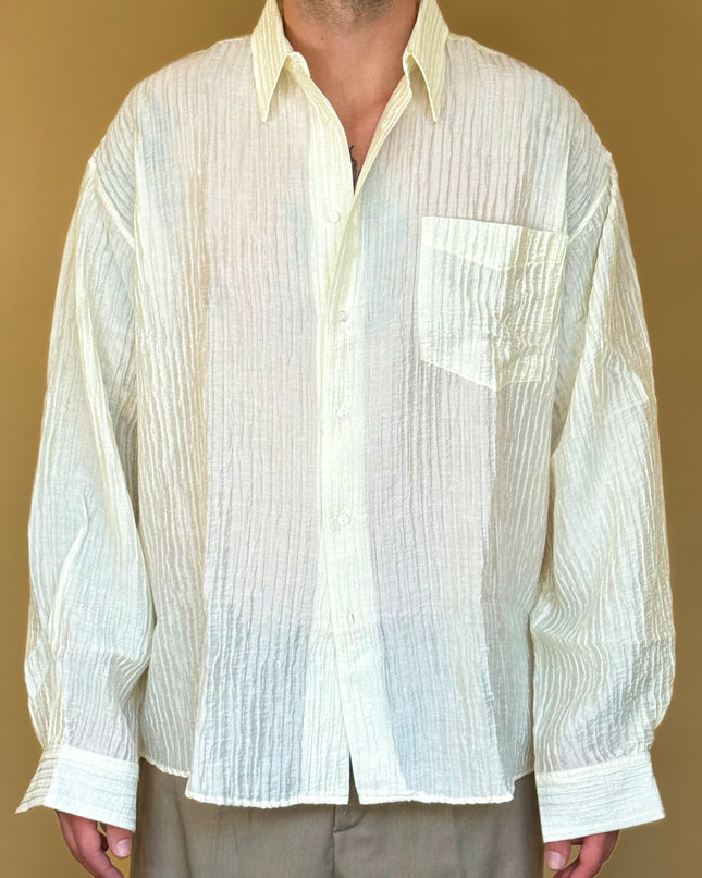 CAMICIA PLISSE' BIANCA