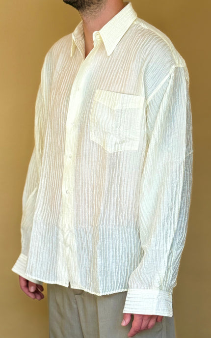 CAMICIA PLISSE' BIANCA