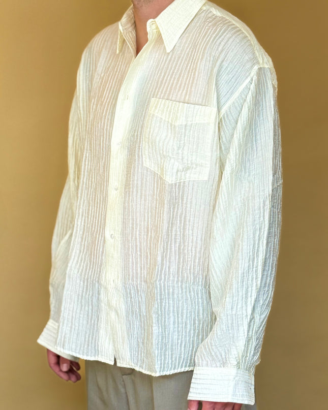 CAMICIA PLISSE' BIANCA