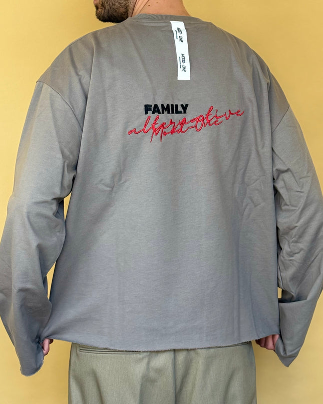 LONGSLEEVE RICAMO RETRO GRIGIA