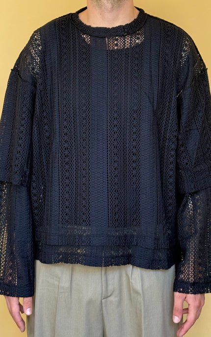 LONGSLEEVE DOPPIA MANICA ETNICA NERA