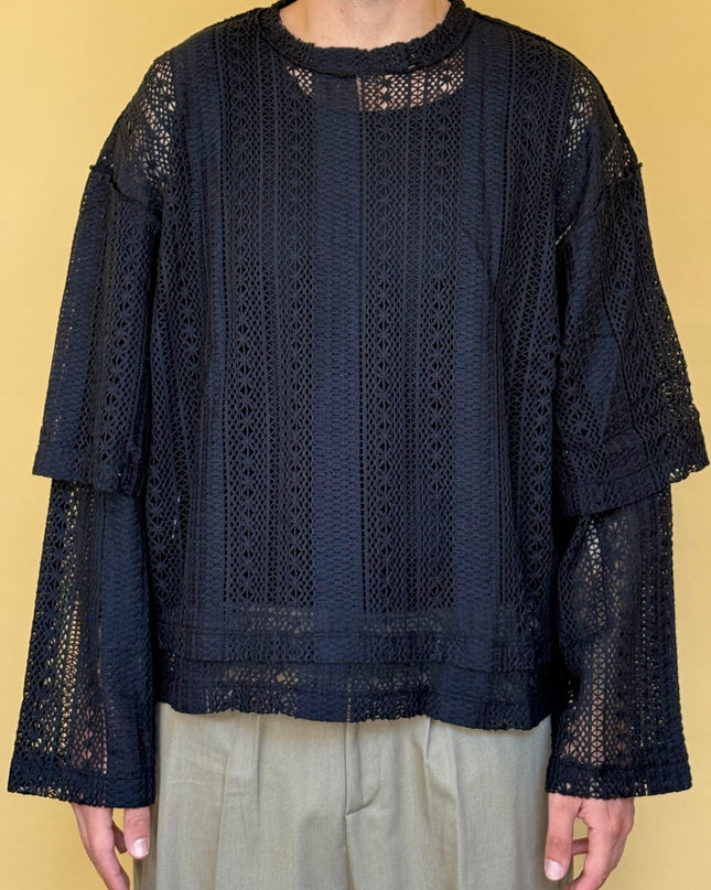 LONGSLEEVE DOPPIA MANICA ETNICA NERA