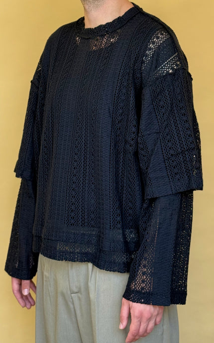 LONGSLEEVE DOPPIA MANICA ETNICA NERA