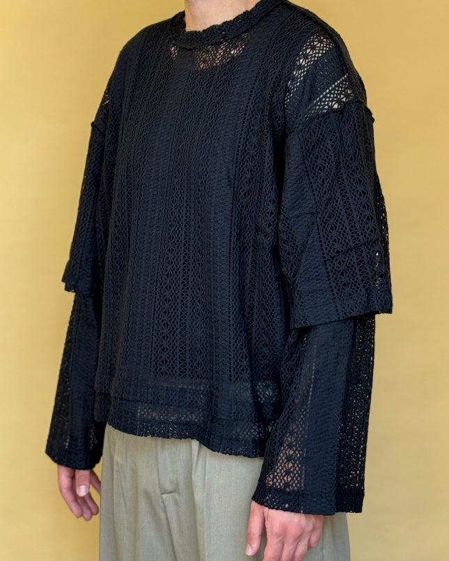 LONGSLEEVE DOPPIA MANICA ETNICA NERA