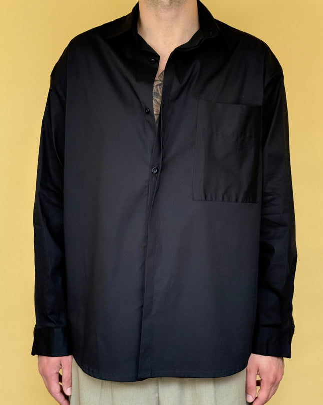 CAMICIA STONDATA OVERSIZE A TINTA UNITA