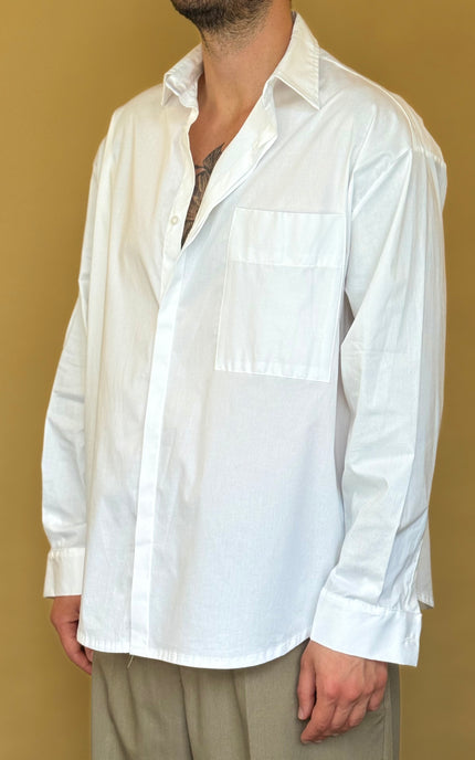 CAMICIA STONDATA OVERSIZE A TINTA UNITA