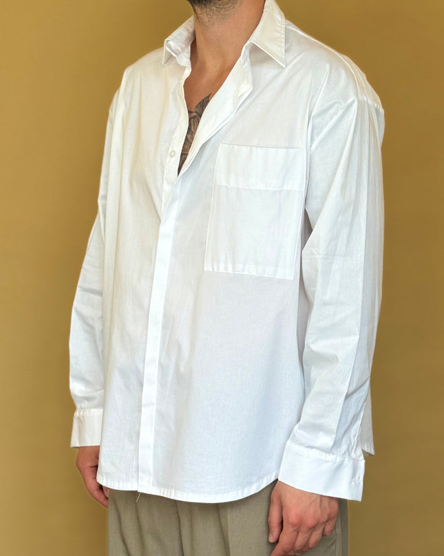 CAMICIA STONDATA OVERSIZE A TINTA UNITA