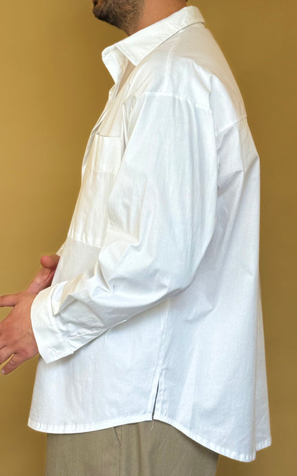 CAMICIA STONDATA OVERSIZE A TINTA UNITA
