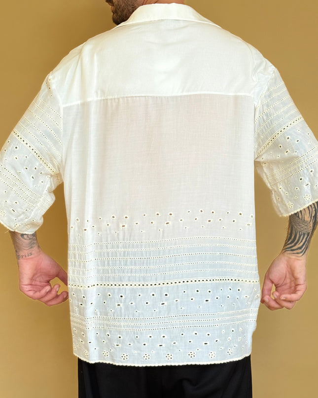 CAMICIA OVERSIZE CON TRAMA PIZZO SANGALLO