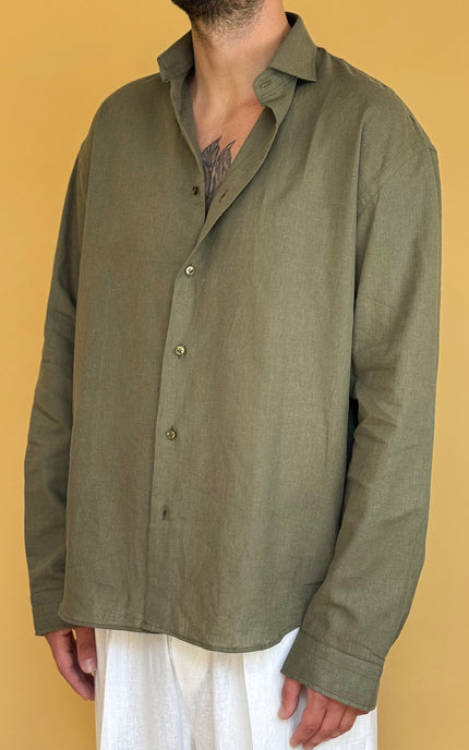 CAMICIA OVERSIZE IN LINO