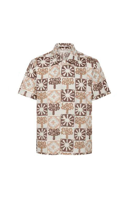 CAMICIA A FANTASIA NEO TRIBAL FANGO