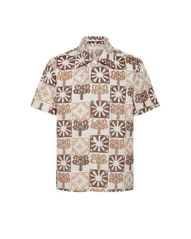 CAMICIA A FANTASIA NEO TRIBAL FANGO