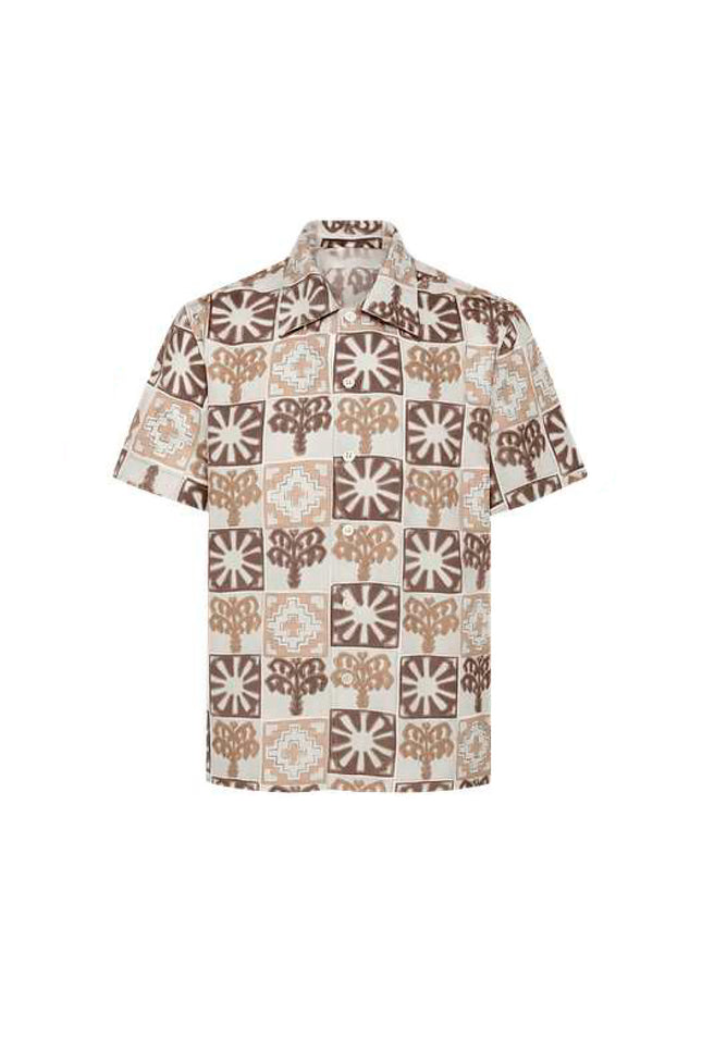 CAMICIA A FANTASIA NEO TRIBAL FANGO