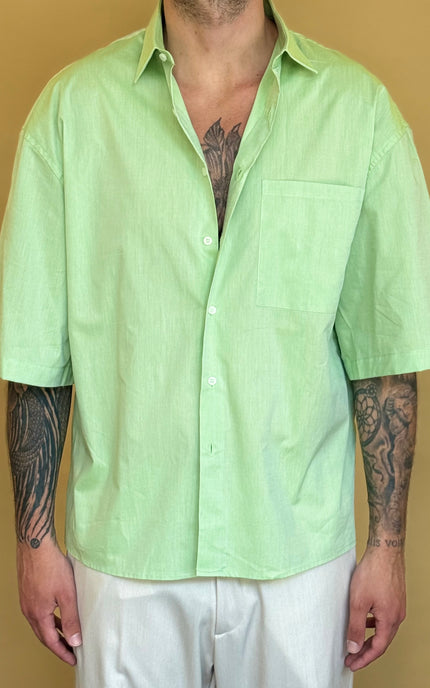 CAMICIA M/M CROP 100% COTONE - TINTA UNITA