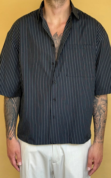 CAMICIA M/M CROP 100% COTONE - RIGATA