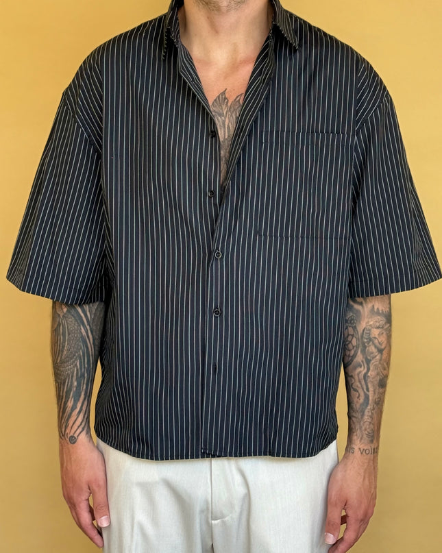 CAMICIA M/M CROP 100% COTONE - RIGATA