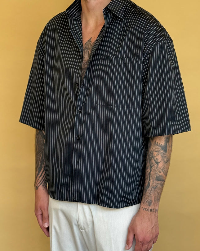 CAMICIA M/M CROP 100% COTONE - RIGATA