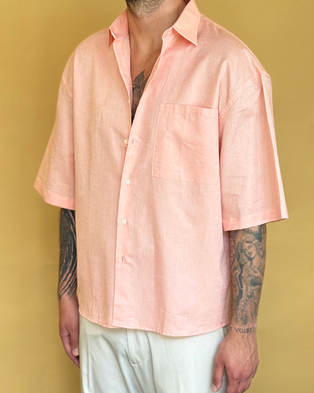 CAMICIA M/M CROP 100% COTONE - TINTA UNITA