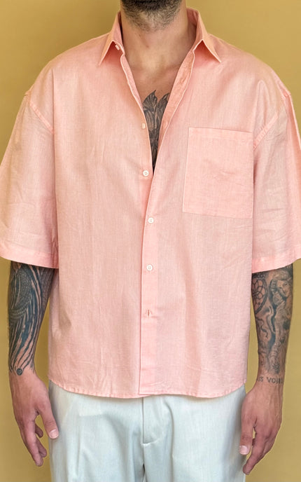 CAMICIA M/M CROP 100% COTONE - TINTA UNITA