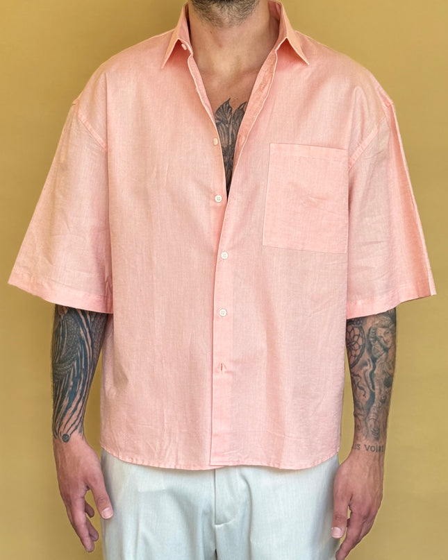 CAMICIA M/M CROP 100% COTONE - TINTA UNITA