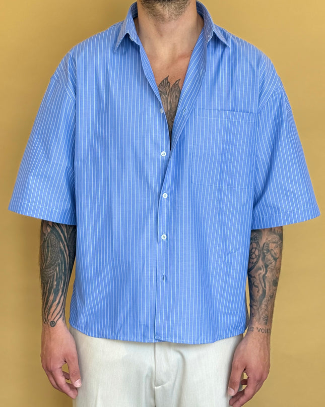 CAMICIA M/M CROP 100% COTONE - RIGATA