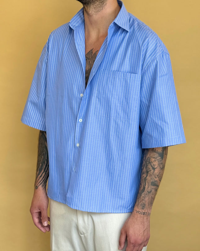 CAMICIA M/M CROP 100% COTONE - RIGATA