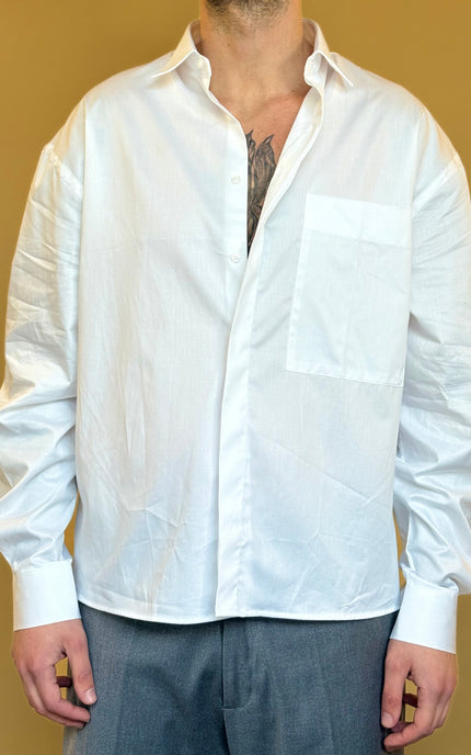 CAMICIA CROP 100% COTONE - TINTA UNITA