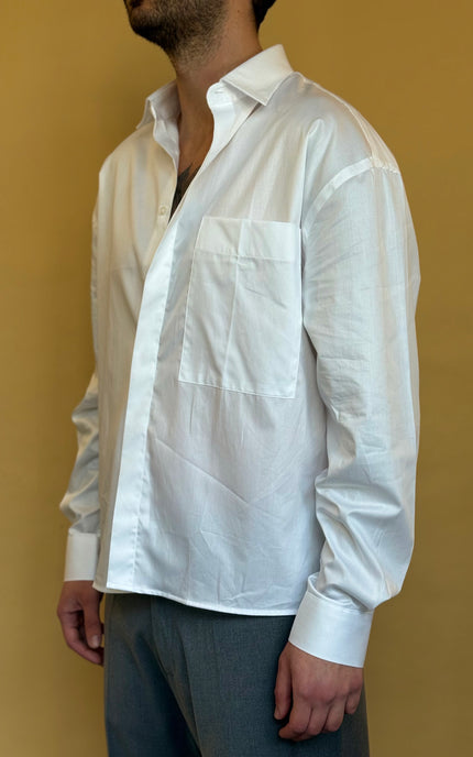 CAMICIA CROP 100% COTONE - TINTA UNITA