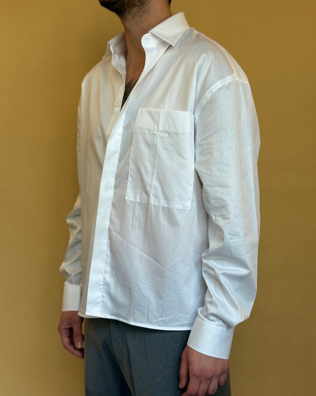 CAMICIA CROP 100% COTONE - TINTA UNITA