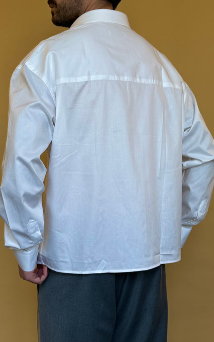 CAMICIA CROP 100% COTONE - TINTA UNITA