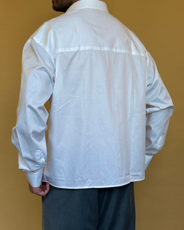 CAMICIA CROP 100% COTONE - TINTA UNITA