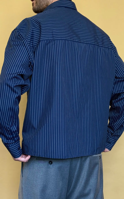 CAMICIA CROP 100% COTONE - RIGATA