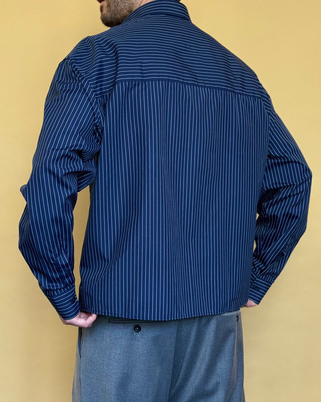 CAMICIA CROP 100% COTONE - RIGATA