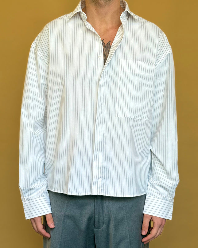 CAMICIA CROP 100% COTONE - RIGATA
