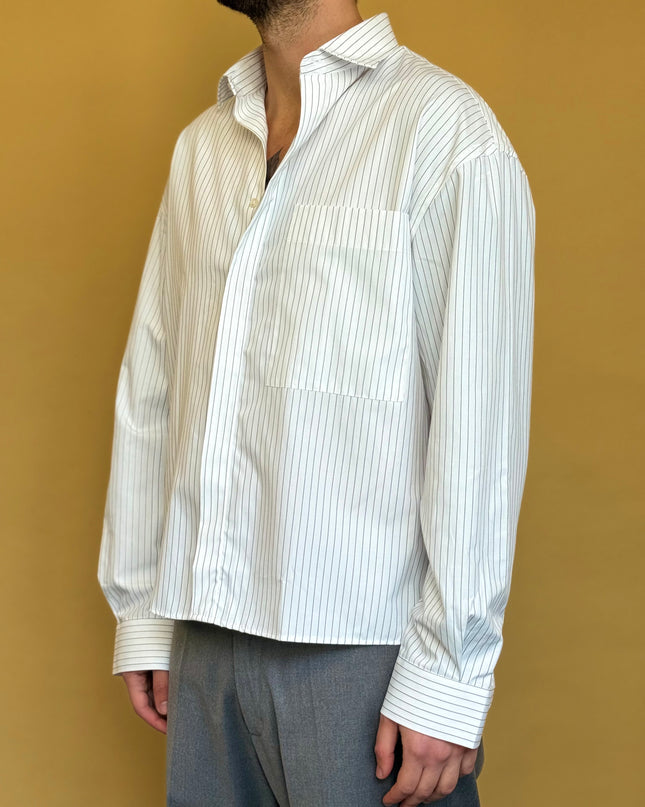 CAMICIA CROP 100% COTONE - RIGATA