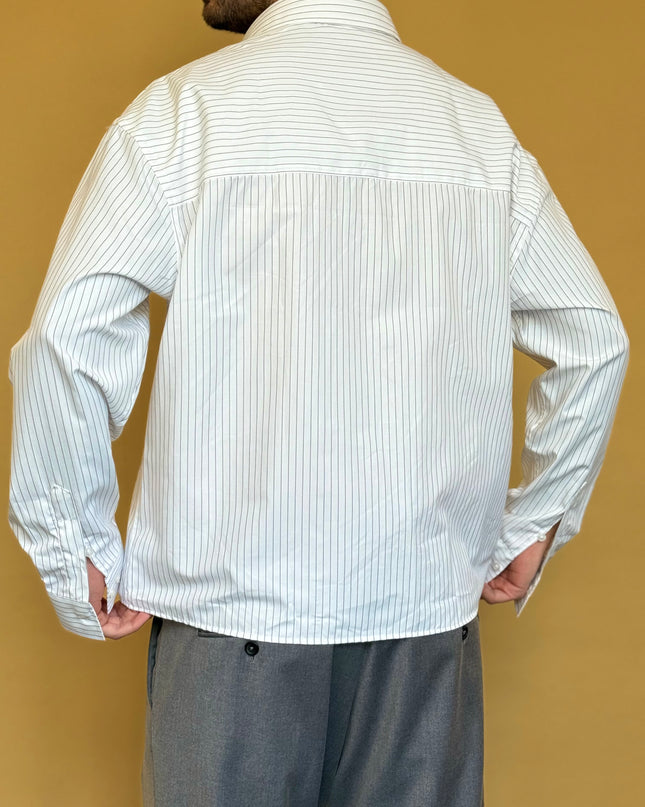 CAMICIA CROP 100% COTONE - RIGATA
