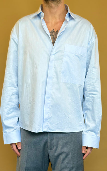 CAMICIA CROP 100% COTONE - TINTA UNITA