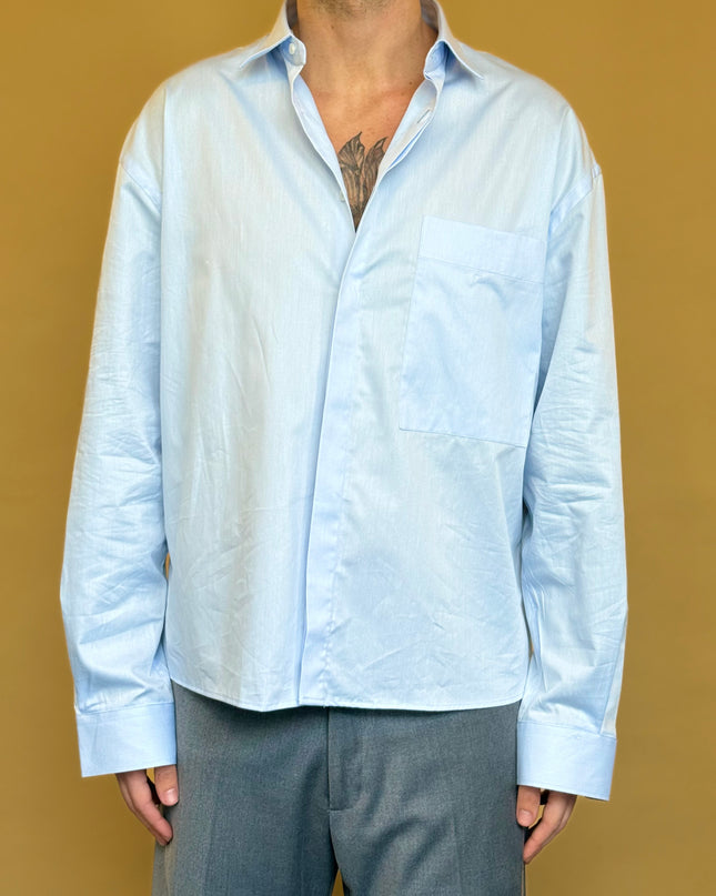 CAMICIA CROP 100% COTONE - TINTA UNITA