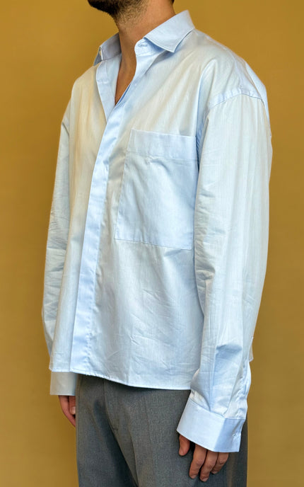 CAMICIA CROP 100% COTONE - TINTA UNITA