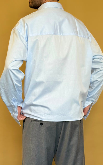 CAMICIA CROP 100% COTONE - TINTA UNITA
