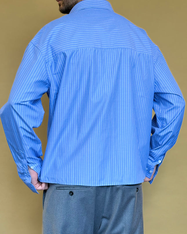 CAMICIA CROP 100% COTONE - RIGATA