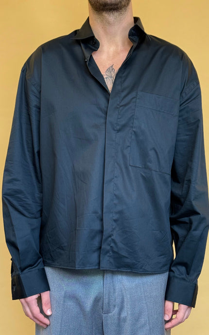 CAMICIA CROP 100% COTONE - TINTA UNITA