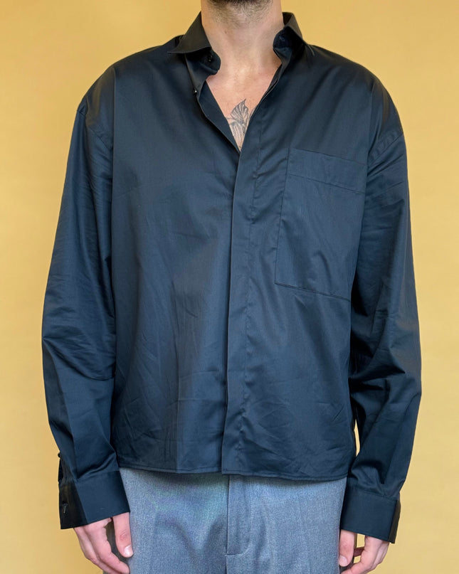 CAMICIA CROP 100% COTONE - TINTA UNITA