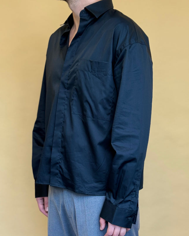 CAMICIA CROP 100% COTONE - TINTA UNITA